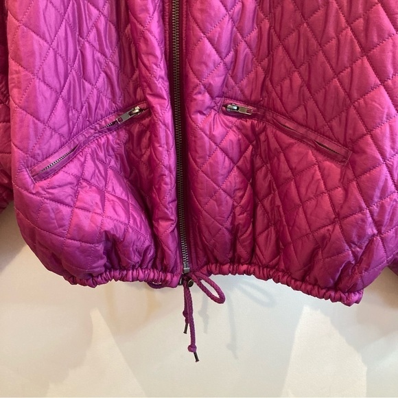 FREE PEOPLE Sz M  Puffer Doleman Bat Sleeve Drawstring Pockets Quilted Jacket - Picture 4 of 11